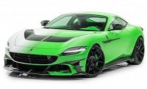 Mansory Tempesta Verde Is a Two-Face Ferrari Roma With Matching Interior and More Power