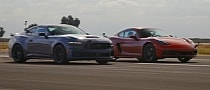Manual Mustang Dark Horse Drags Auto Porsche Cayman GTS, Frustration Is Deep