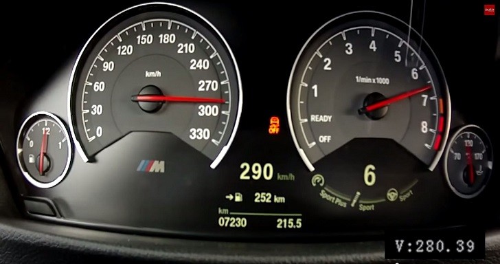 BMW F80 M3 at 290 km/h