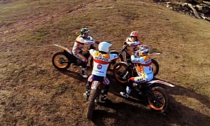 Marc Marquez and Dani Pedrosa Enjoy Trial Riding