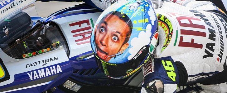 One of Rossi's iconic helmets unveiled at Mugello