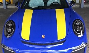 Maritime Blue Porsche 911 R with Spring Yellow Stripes Screams Like Nothing Else