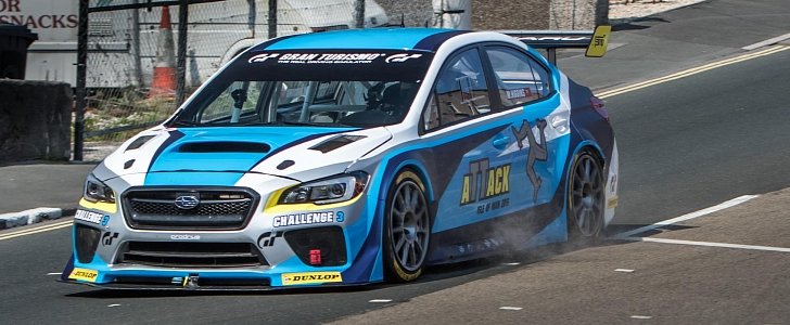 Mark Higgins and his Subaru WRX STI Time Attack on the Isle of Man TT course
