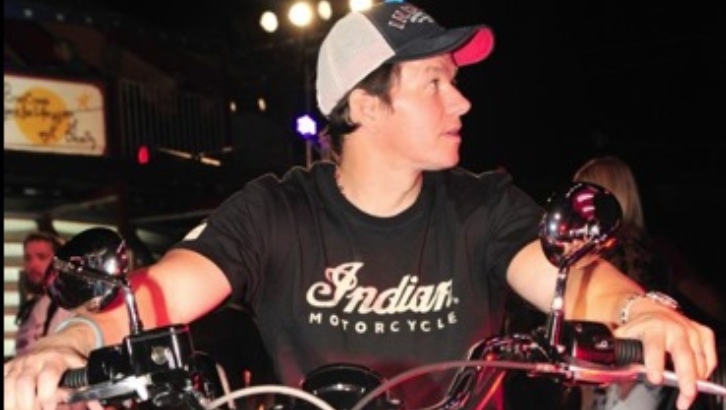 Mark Wahlberg riding the new Indian Scout