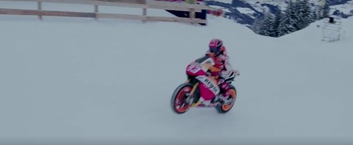 Marquez riding on snow