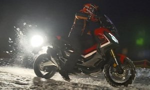 Marquez Takes The New Honda X-ADV To A Spin In The Snow