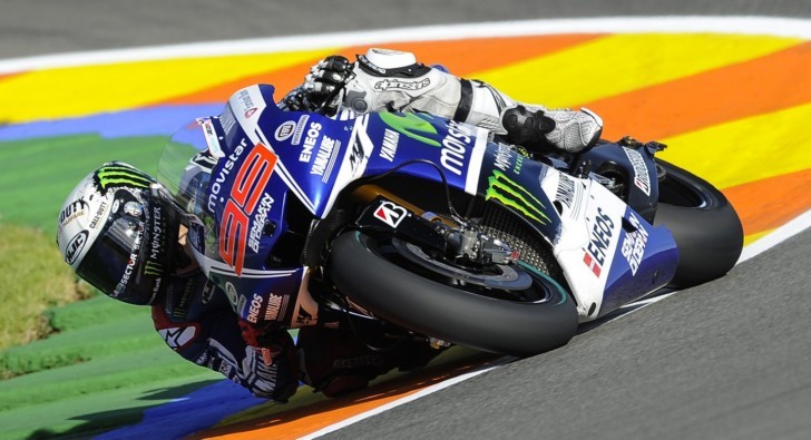 Spectacular shot of Jorge Lorenzo in the free practice at Valencia, 2014