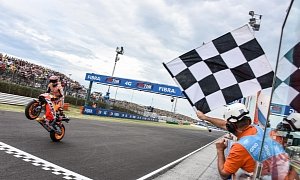 Marquez Wins at Rain-Chaotic Misano, Lorenzo Crashes Hard But Is Alright