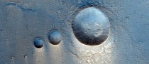 Mars Trio of Craters Line Up Like Some Replica of the Great Pyramids at Giza