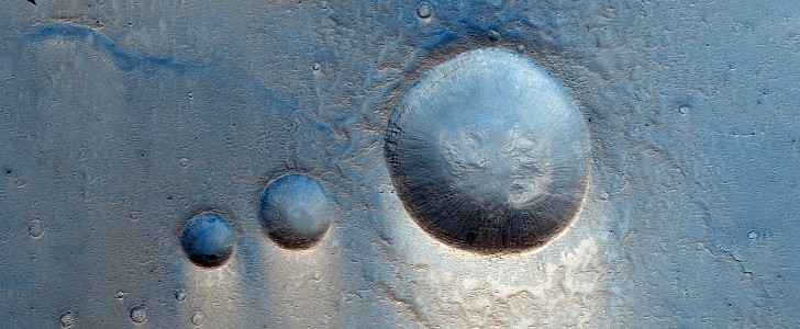 Trio of craters on Mars