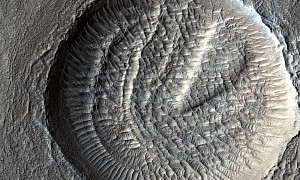 Martian Crater Looks Like an Overly Decorated, Well Baked French Boule