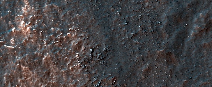Collection of boulders in the Hale Crater