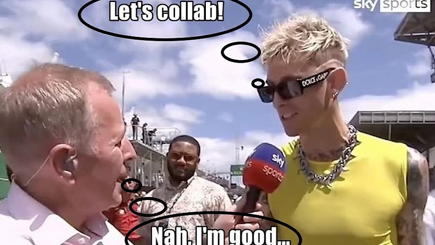 Martin Brundle and MGK have the most awkward chat at F1 GP in Brazil