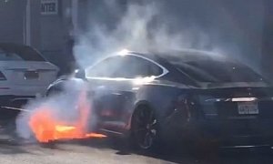Mary McCormack Posts Video of Husband’s Tesla Catching Fire in LA