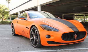 Maserati GranTurismo S Orange and Carbon Wrap
