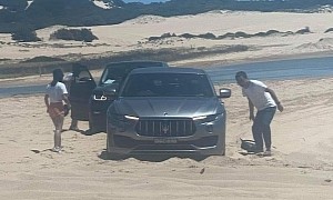 Maserati Levante 0 – Aussie Beach 1, as Italian SUV Embarrassingly Gets Stuck