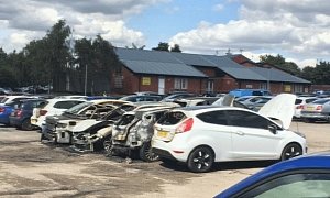 Masked Men Set Cars on Fire at Birmingham Jail Parking Lot