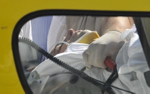 Felipe Massa in the ambulance