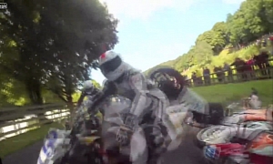Massive 9-Bike Crash in English Road Racing Event