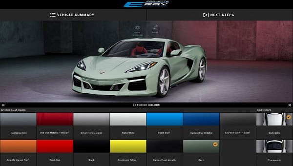 C8 Chevy Corvette E-Ray leaked on official visualizer