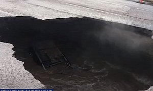Massive Sinkhole Swallows Toyota RAV4 in Colorado