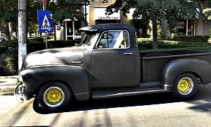 Matte Black 1954 3100 Chevy Pick-Up Spotted in Bucharest