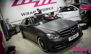 Matte Black C-Class Coupe Tries to Fool You