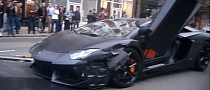 Matte Black Lamborghini Aventador Crashed in London