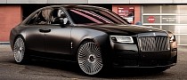 Matte-Black Rolls-Royce Ghost on Big Wheels Is Both Stealthy and Flashy
