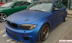 Matte Blue BMW 1M Coupe Says Hello from China