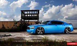 Matte Blue Dodge Charger on Vossen Wheels Is Very Much Alive