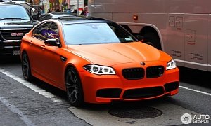 Matte Fire Orange BMW LCI M5 Spotted in New York