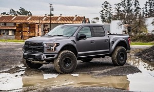 Matte Gray Widebody Ford F-150 Raptor on 39s Looks Freaking Ready for Muddy Fun
