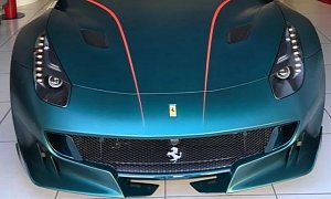 Matte Green Ferrari F12 TDF with Orange Details Could Be The Most Expensive Ever