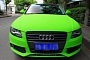 Matte Lime Green Audi A4L Will Make Your Eyes Sore