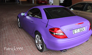 Matte Purple Mercedes SLK 350 in Dubai