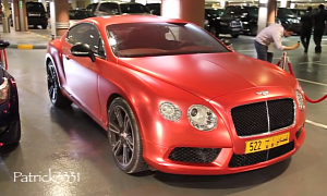 Matte Red Bentley GT Is Ready for Christmas in Dubai