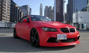 Matte Red BMW M3 Looks Like The Devil