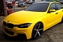 Matte Yellow BMW 3 Series on Vossen Wheels