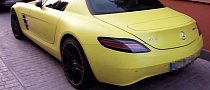Matte Yellow Mercedes-Benz SLS Electric Drive Spotted in the Wild