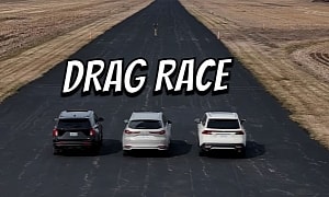 Mazda CX-90 Races Toyota Grand Highlander and Ford Explorer ST, It's Over in 13.9 Seconds