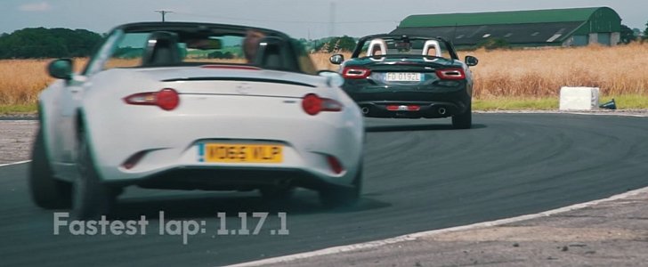 Mazda MX-5 Beats Fiat 124 Spider in Track Battle With More Fun, Faster Lap