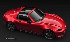 Mazda MX-5 Miata “Targa Top” Rendered With RF Buttresses, Isn't Really Practical