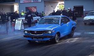 Mazda RX-3 Hits 201 MPH at the Drag Strip, Sets Radial Rotary Speed Record