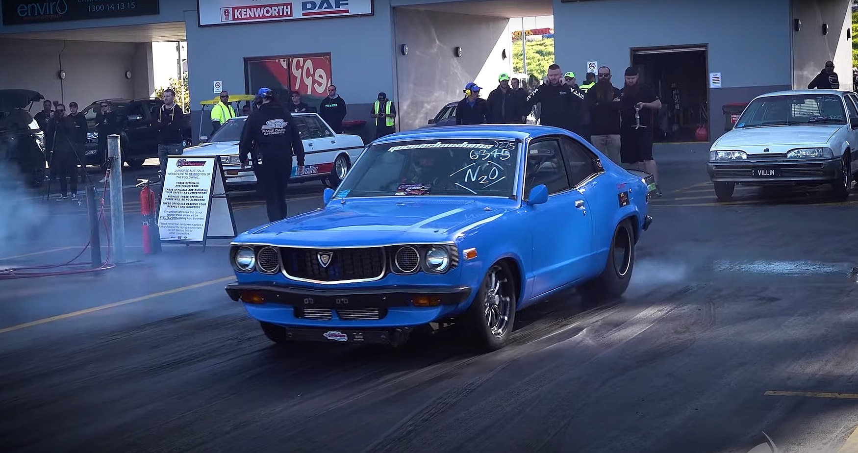 Mazda Rx 3 Hits 201 Mph At The Drag Strip Sets Radial Rotary Speed