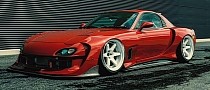 Mazda RX-7 Live to Offend Rides Low and Slick, Rear Spoiler a Surprise