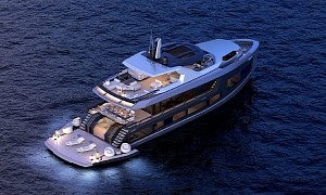 Mazu Completes the First Hull in Its Striking 92 Series, Flaunts a Large Swim Platform