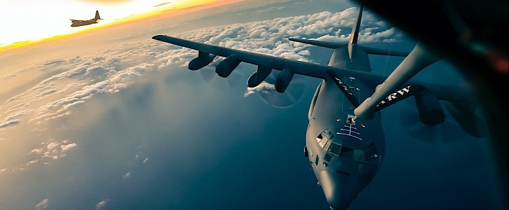 MC-130J Commando IIs, KC-135 Stratotanker, and the Earth's curvature