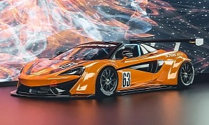 McLaren 570s Spider Turns Unlikely GT3 Racer With CGI Roll Cage and Eerie Nebula