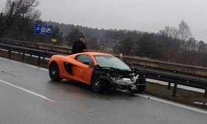 McLaren 650S Crashes on Wet Road in Poland